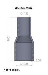 35-25mm Straight Reducer Silicone Hose