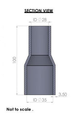 35-28mm Straight Reducer Silicone Hose