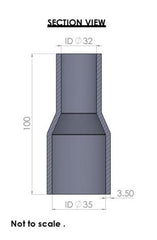 35-32mm Straight Reducer Silicone Hose