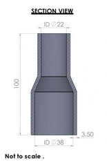 38-22mm Straight Reducer Silicone Hose