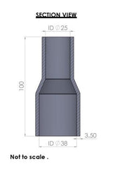 38-25mm Straight Reducer Silicone Hose