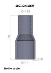 41-35mm Straight Reducer Silicone Hose