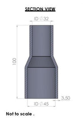 45-32mm Straight Reducer Silicone Hose