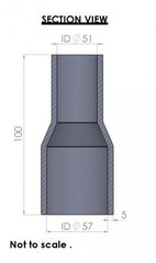 57-51mm Straight Reducer Silicone Hose