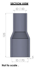 70-51mm Straight Reducer Silicone Hose