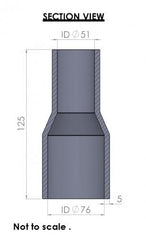 76-51mm Straight Reducer Silicone Hose