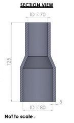 80-70mm Straight Reducer Silicone Hose
