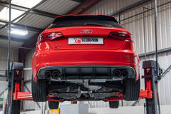 Audi S3 3-Door/Sportback 8V Resonated cat/gpf-back system with valves - Scorpion