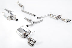 Milltek Audi A4 2.0 TFSI S LINE B8 (2WD AND QUATTRO MANUAL-ONLY) SALOON & AVANT (2008 to 2011) Quad-outlet. Requires S4 3.0T lower spoiler and detailing strip and additional hanger bracket (Part # 8K0253144M) from your local Audi dealer ECE Approved