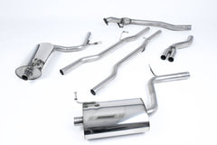 Milltek Audi A4 1.8T B6 QUATTRO SALOON Cat-back Exhaust - AVANT 163BHP (5 SPEED) (2001 to 2005) Non-resonated (louder) with 90mm detachable trims