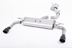 Milltek Audi A3 2.0 TFSI QUATTRO SEDAN 8V Cat-back Exhaust (US-ONLY) (2014 to 2020) Resonated (quieter). Cerakote Black Tips