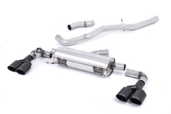 Milltek Audi S1 2.0 TFSI QUATTRO (2014 to 2018) Cat-back Exhaust Non-resonated (louder). Quad Cerakote Black Oval Tips