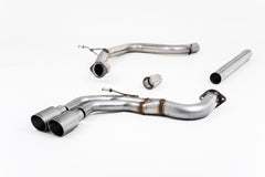 Milltek Audi A3 2.0 TDI 184PS MQB 2WD (3 DOOR & SPORTBACK MODELS) (2013 to 2020) Cat-back Exhaust Non-resonated (louder). Titanium Tips