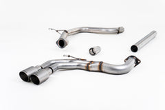Milltek Audi A3 2.0 TDI 184PS MQB 2WD (3 DOOR & SPORTBACK MODELS) (2013 to 2020) Cat-back Exhaust Non-resonated (louder). Titanium Tips