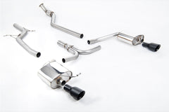 Milltek Audi Non-Resonated Dual-outlet. Cerakote Black Tip. Requires A4 3.2 S line dual outlet valance and additional hanger bracket (Part # 8K0253144M) from your local Audi dealer