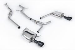 Milltek Audi A4 2.0 TFSI S LINE B8 (2WD AND QUATTRO TIPTRONIC-ONLY) SALOON & AVANT (2008 to 2011) Non-Resonated Dual-outlet. Cerakote Black Tip. Requires A4 3.2 S line dual outlet valance