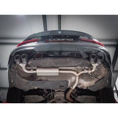 BMW 330e (G20) (19>) Valved Quad Exit Rear Axle Back M3 Style Performance Exhaust