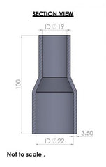 22-19mm Straight Reducer Silicone Hose