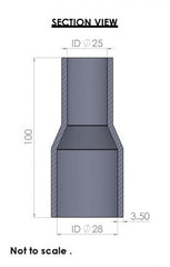 28-25mm Straight Reducer Silicone Hose
