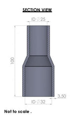 32-25mm Straight Reducer Silicone Hose