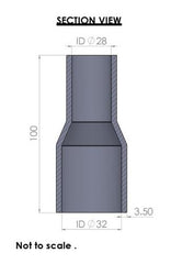32-28mm Straight Reducer Silicone Hose