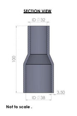 38-32mm Straight Reducer Silicone Hose