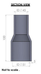 51-45mm Straight Reducer Silicone Hose