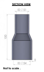 54-51mm Straight Reducer Silicone Hose