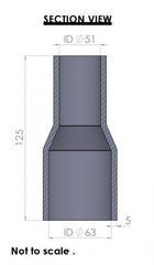 63-51mm Straight Reducer Silicone Hose