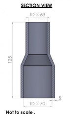 70-63mm Straight Reducer Silicone Hose