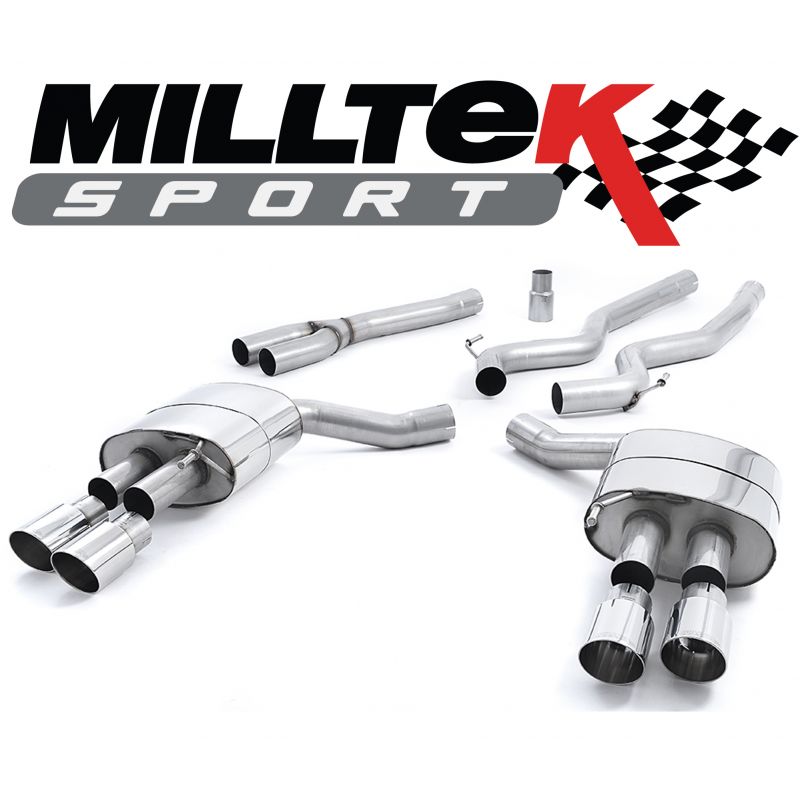 Milltek Exhaust – Ford Mustang 2.3 Ecoboost (Fastback) Cat Back Exhaust System Non Resonated Quad Polish Tips SSXFD178