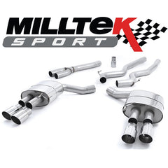 Milltek Exhaust – Ford Mustang 2.3 Ecoboost (Fastback) Cat Back Exhaust System Non Resonated Quad Polish Tips SSXFD178