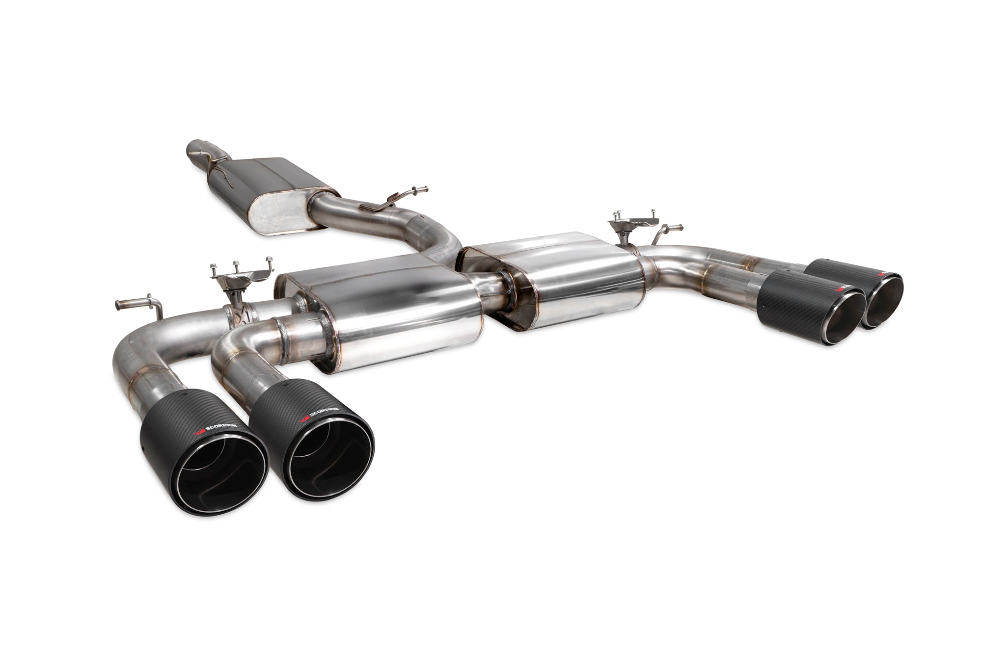 Audi S3 Saloon 8V Resonated cat/gpf-back system with valves - Scorpion