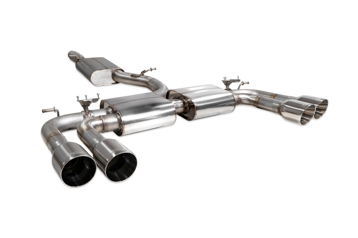 Audi S3 Saloon 8V Resonated cat/gpf-back system with valves - Scorpion