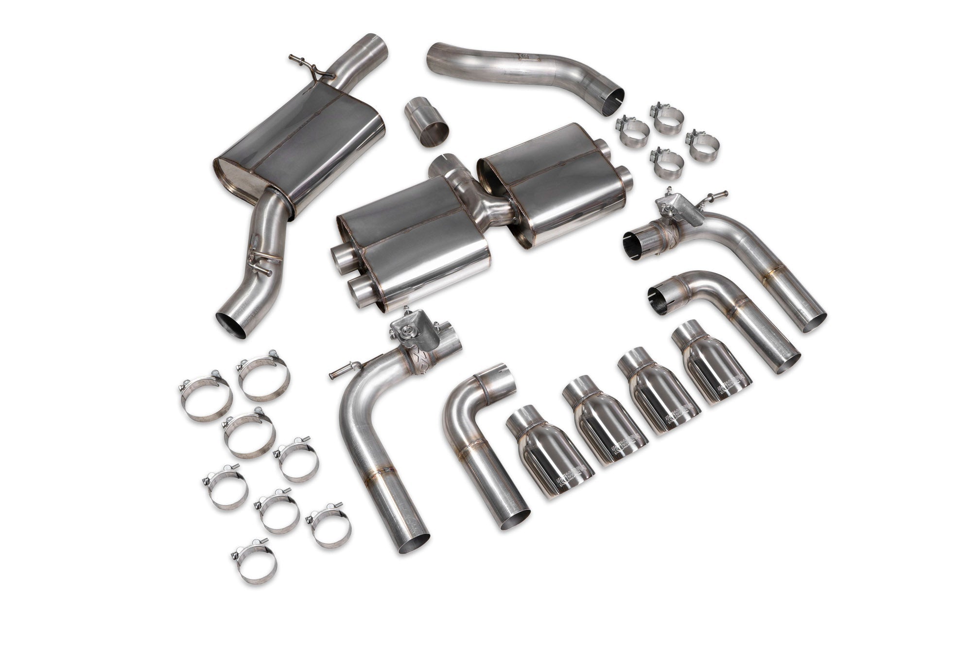 Audi S3 Saloon 8V Resonated cat/gpf-back system with valves - Scorpion