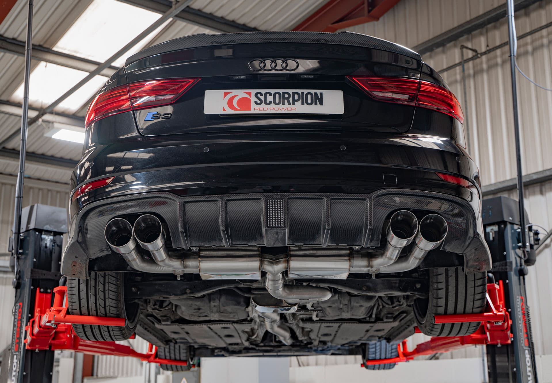 Audi S3 Saloon 8V Resonated cat/gpf-back system with valves - Scorpion