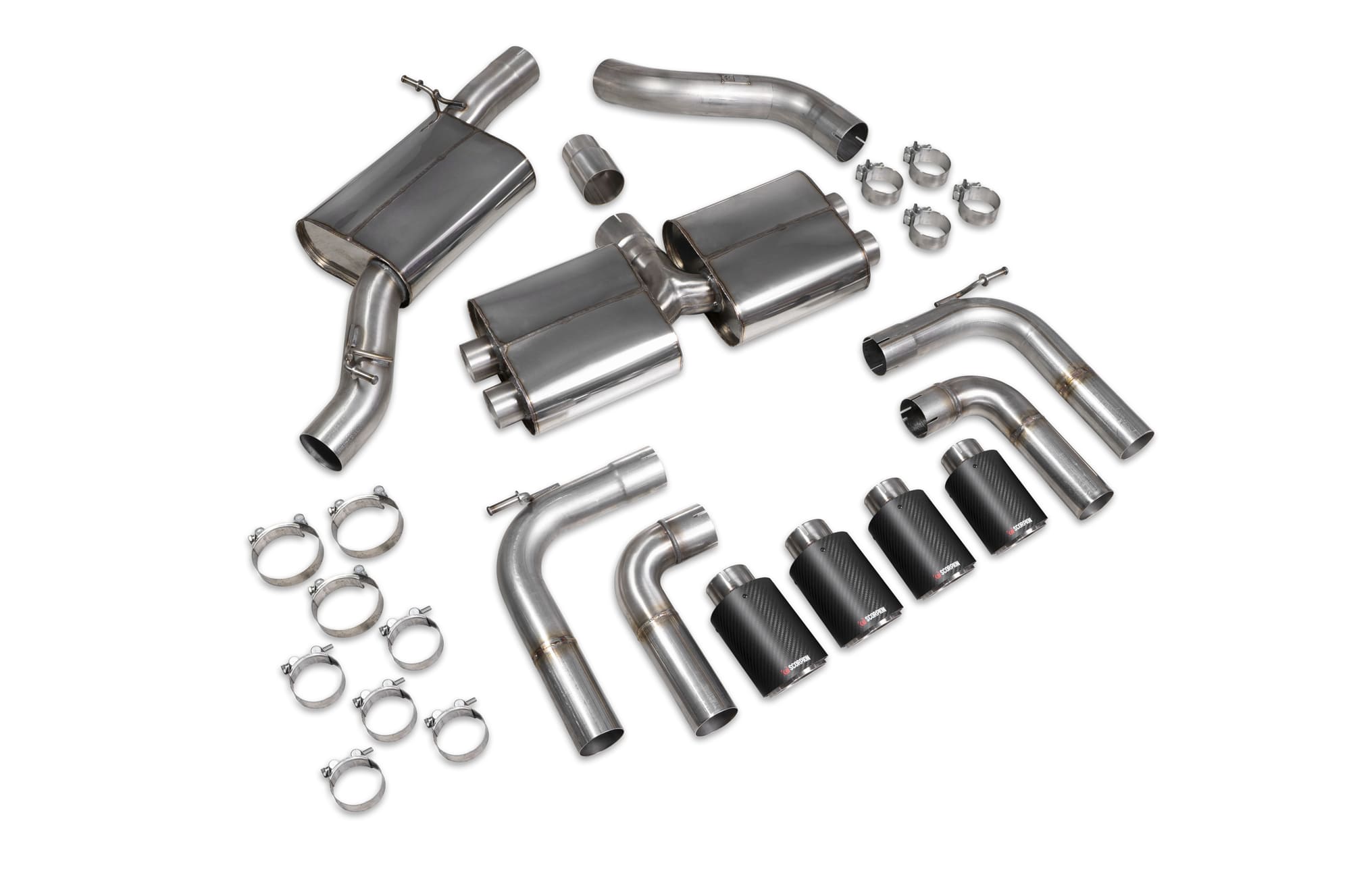 Audi S3 Saloon 8V Resonated cat/gpf-back system without valves - Scorpion