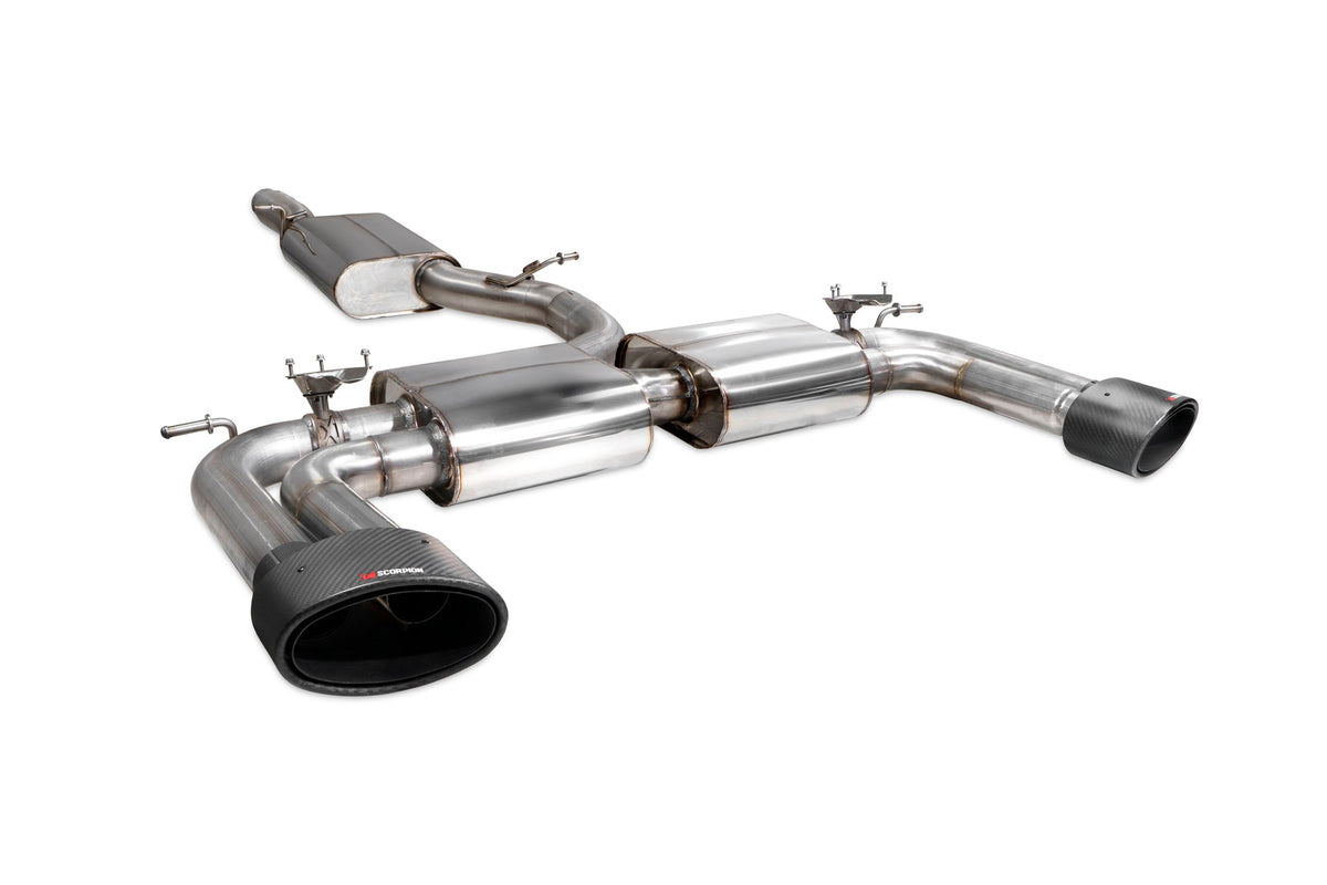 Audi S3 Saloon 8V Resonated cat/gpf-back system with valves - Scorpion