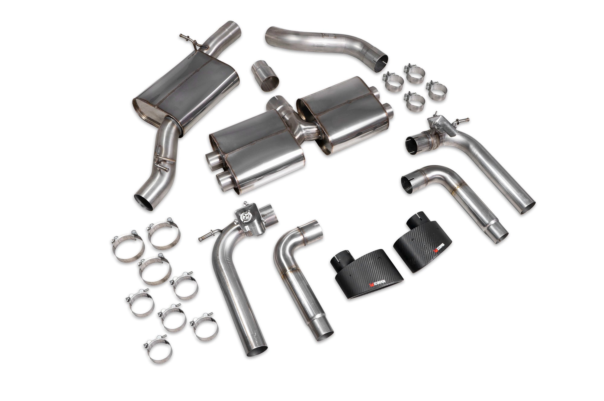 Audi S3 Saloon 8V Resonated cat/gpf-back system with valves - Scorpion