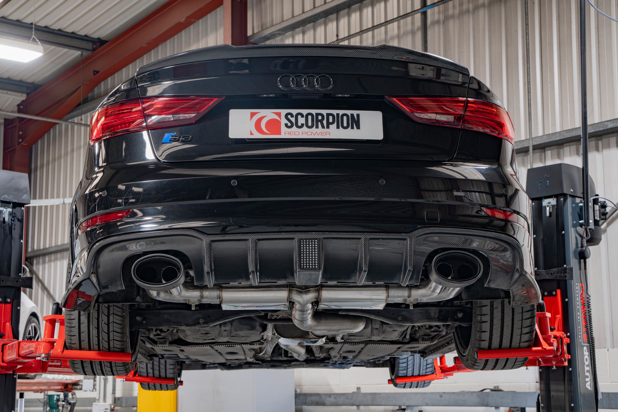 Audi S3 Saloon 8V Resonated cat/gpf-back system with valves - Scorpion