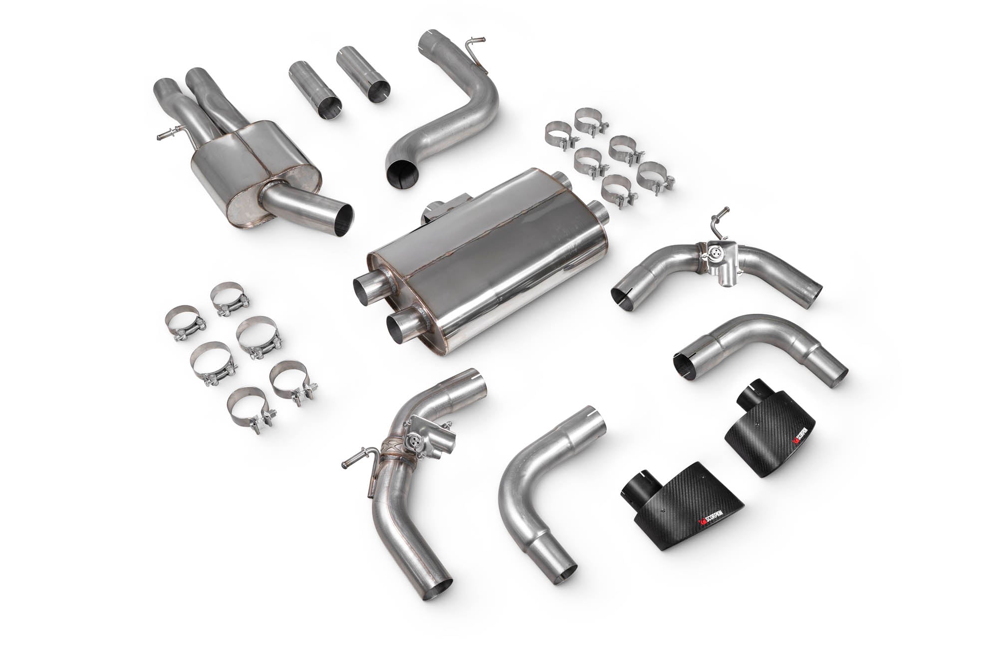 Audi RS3 8V Pre-Facelift Resonated cat-back system with valves - Scorpion