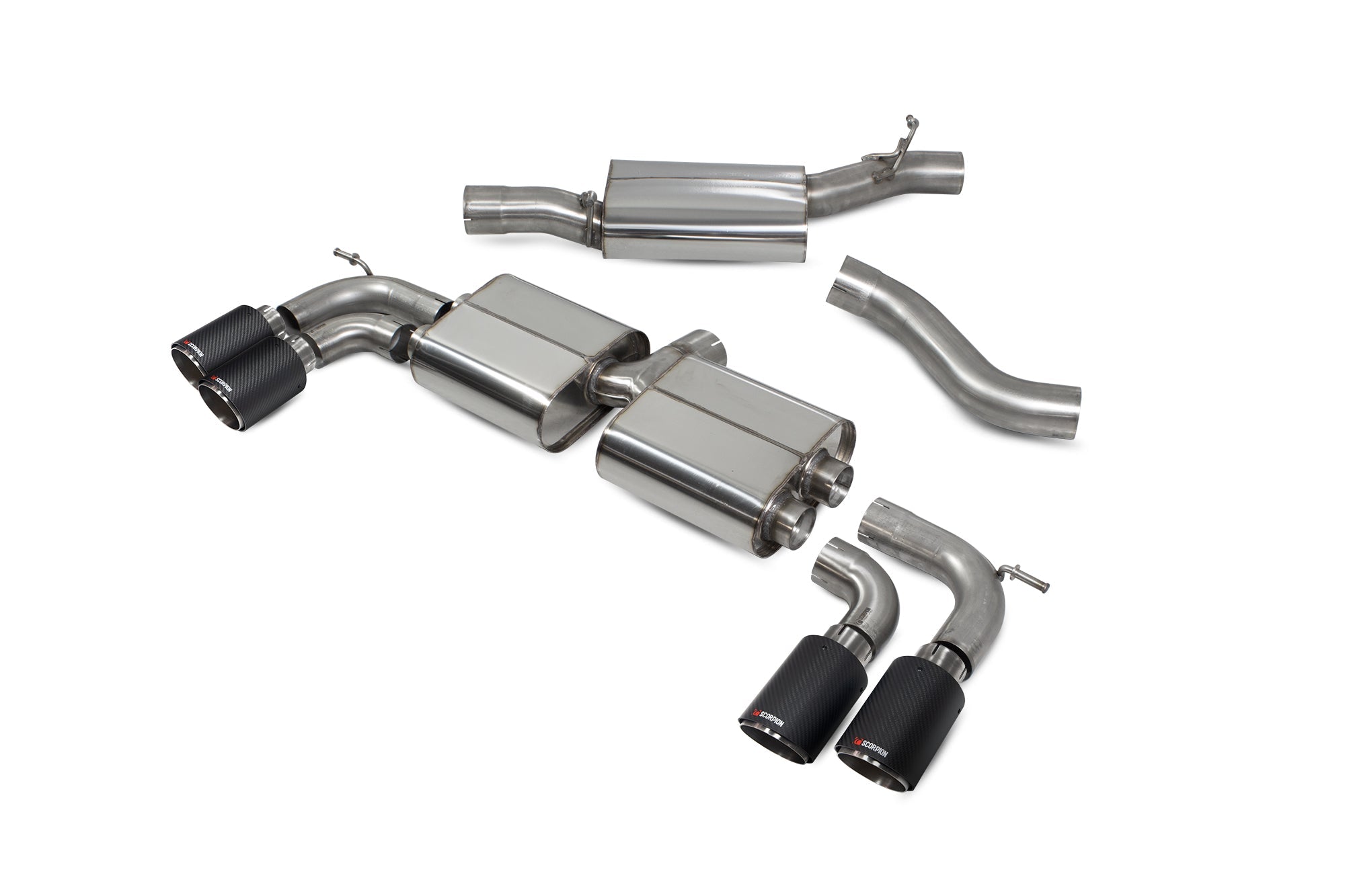 Audi S3 3-Door/Sportback 8V Resonated cat/gpf-back system without valves - Scorpion