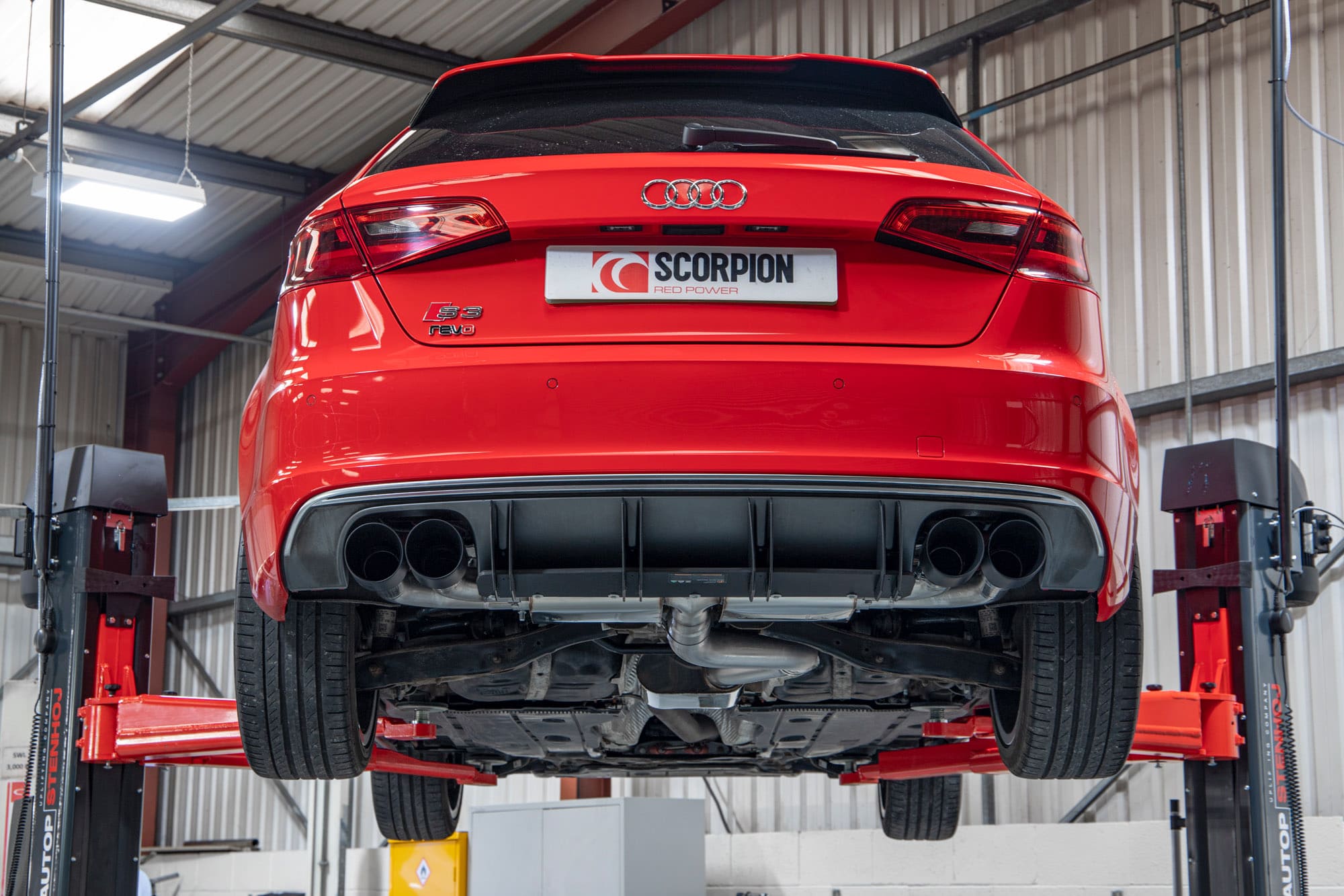 Audi S3 3-Door/Sportback 8V Resonated cat/gpf-back system without valves - Scorpion