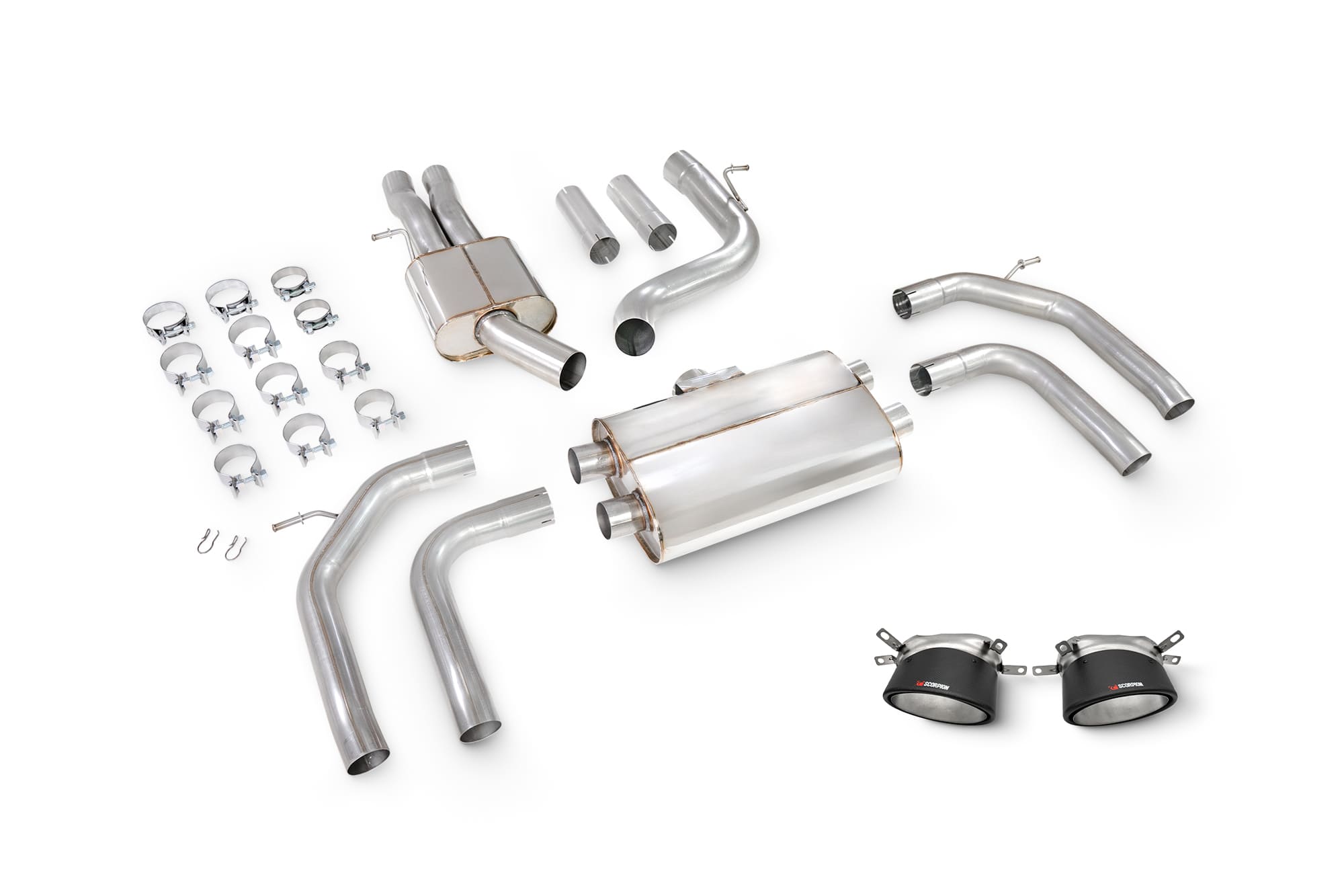 Audi RS3 8Y Saloon ResonatedCat/ GPF-back system with no valves - Ascari RS - Scorpion