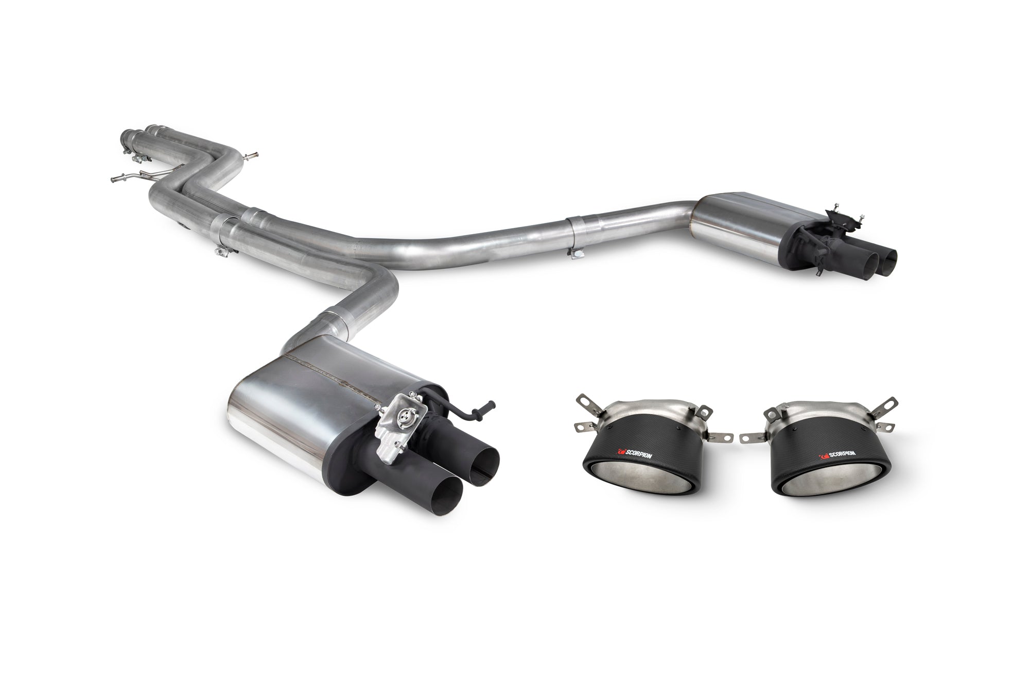 Audi RS6 Avant C7 Non-resonated half system with trims - Ascari RS