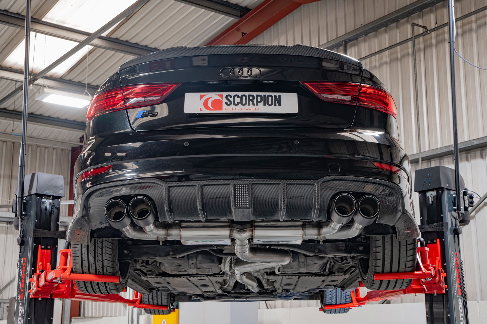 Audi S3 Saloon 8V Non-resonated cat/gpf-back system with valves - Scorpion
