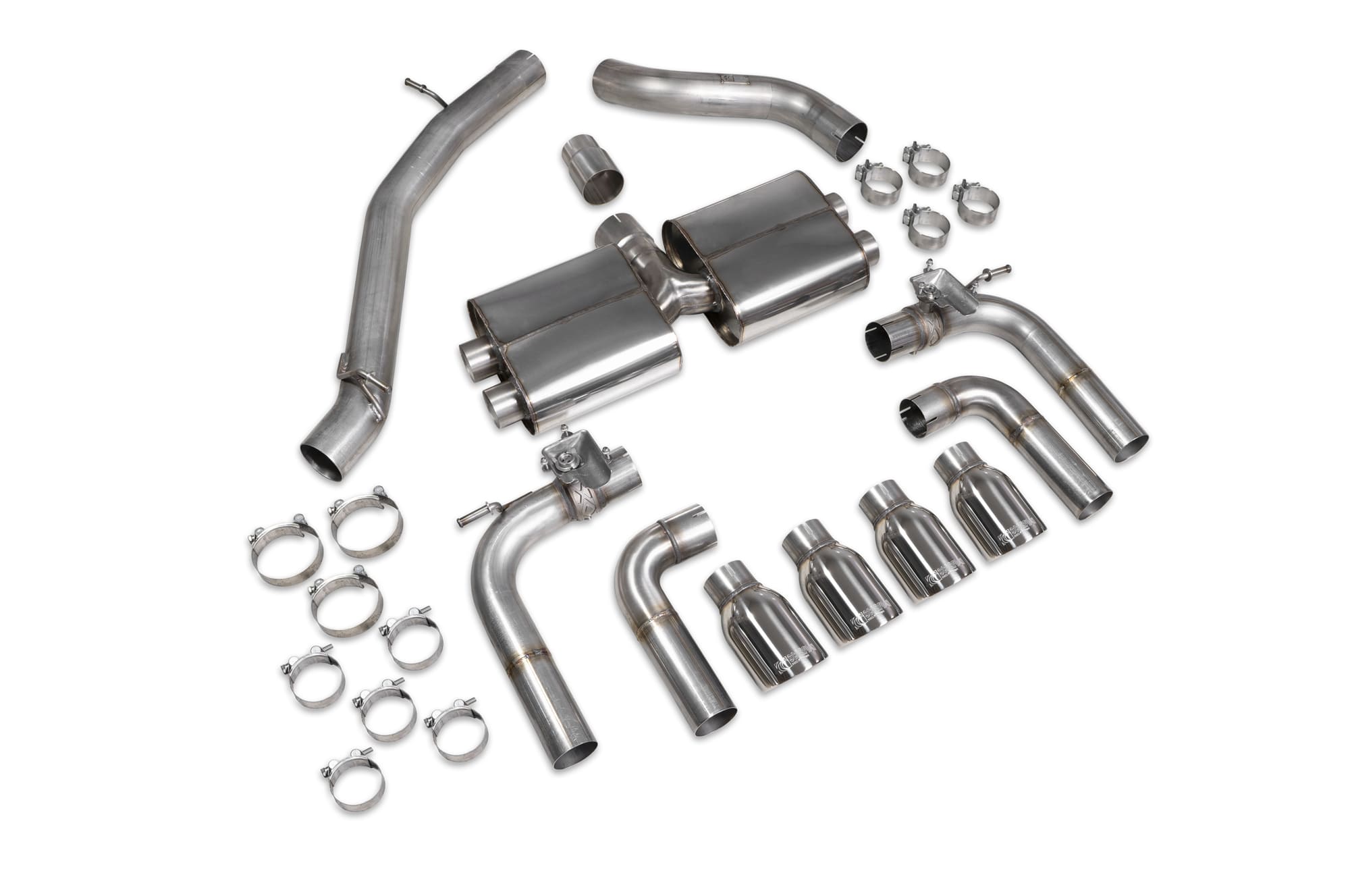Audi S3 Saloon 8V Non-resonated cat/gpf-back system with valves - Scorpion