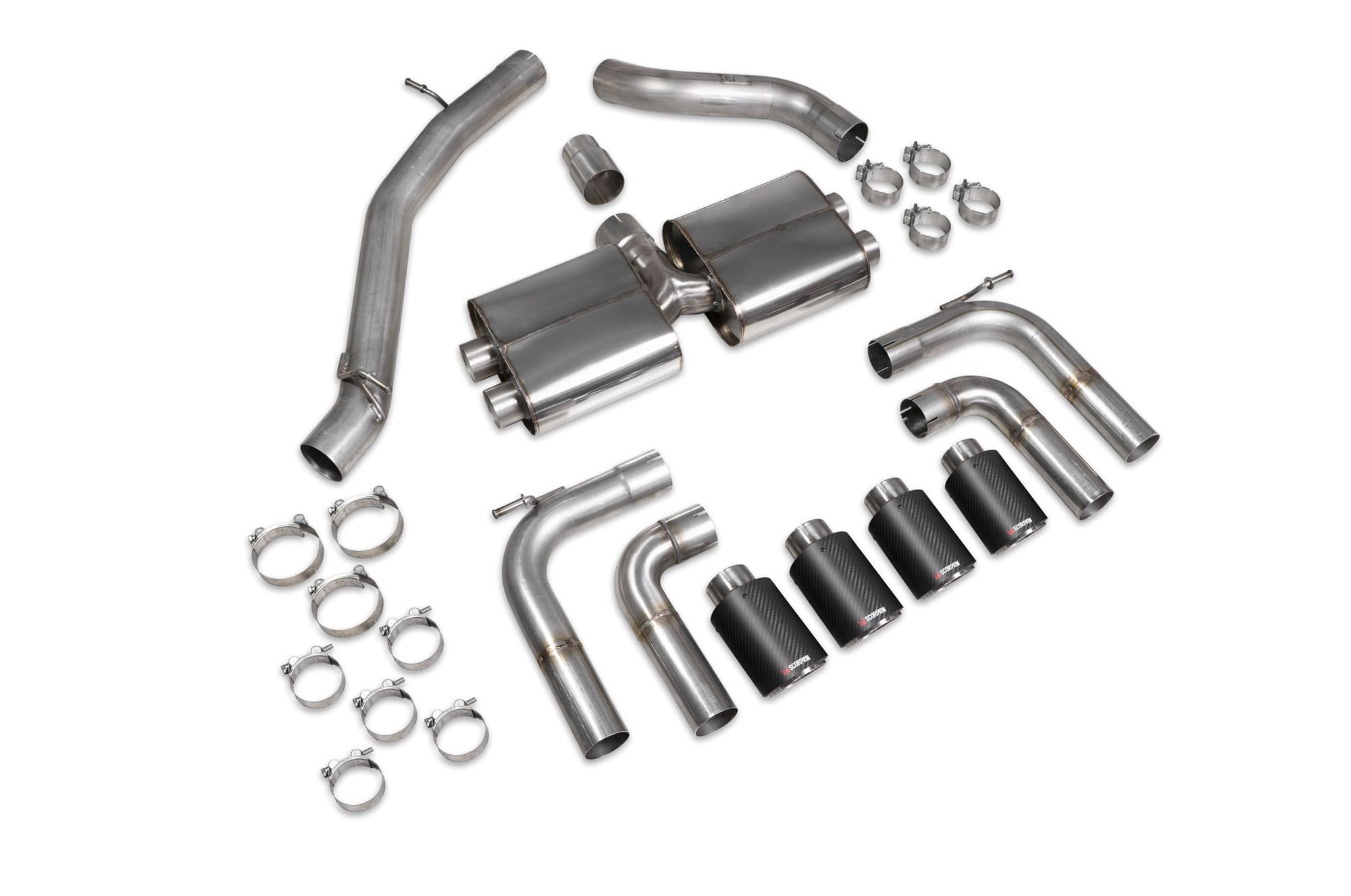 Audi S3 Saloon 8V Non-resonated cat/gpf-back system without valves - Scorpion