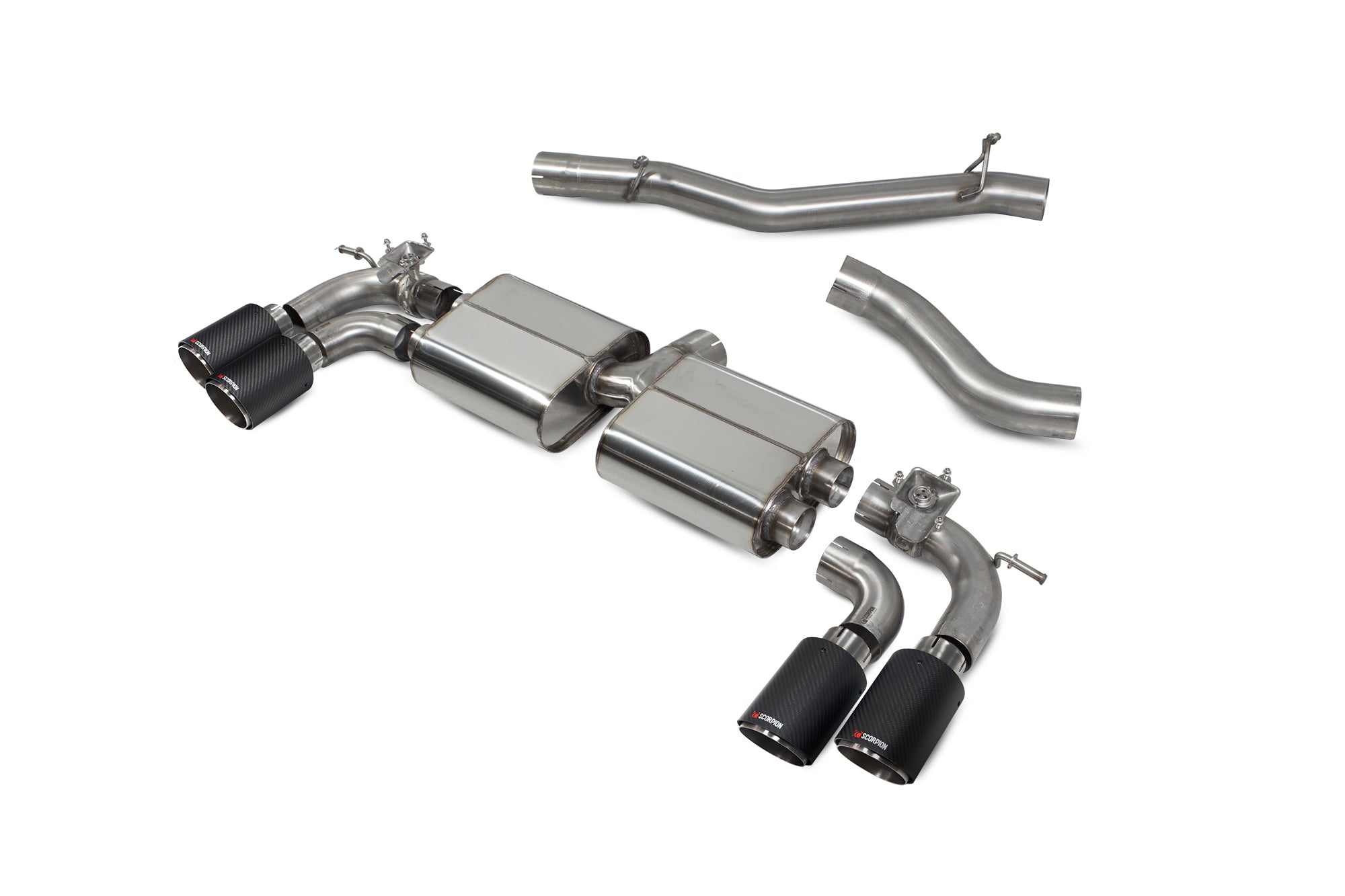 Audi S3 3-Door/Sportback 8V Non-resonated cat/gpf-back system with valves - Scorpion