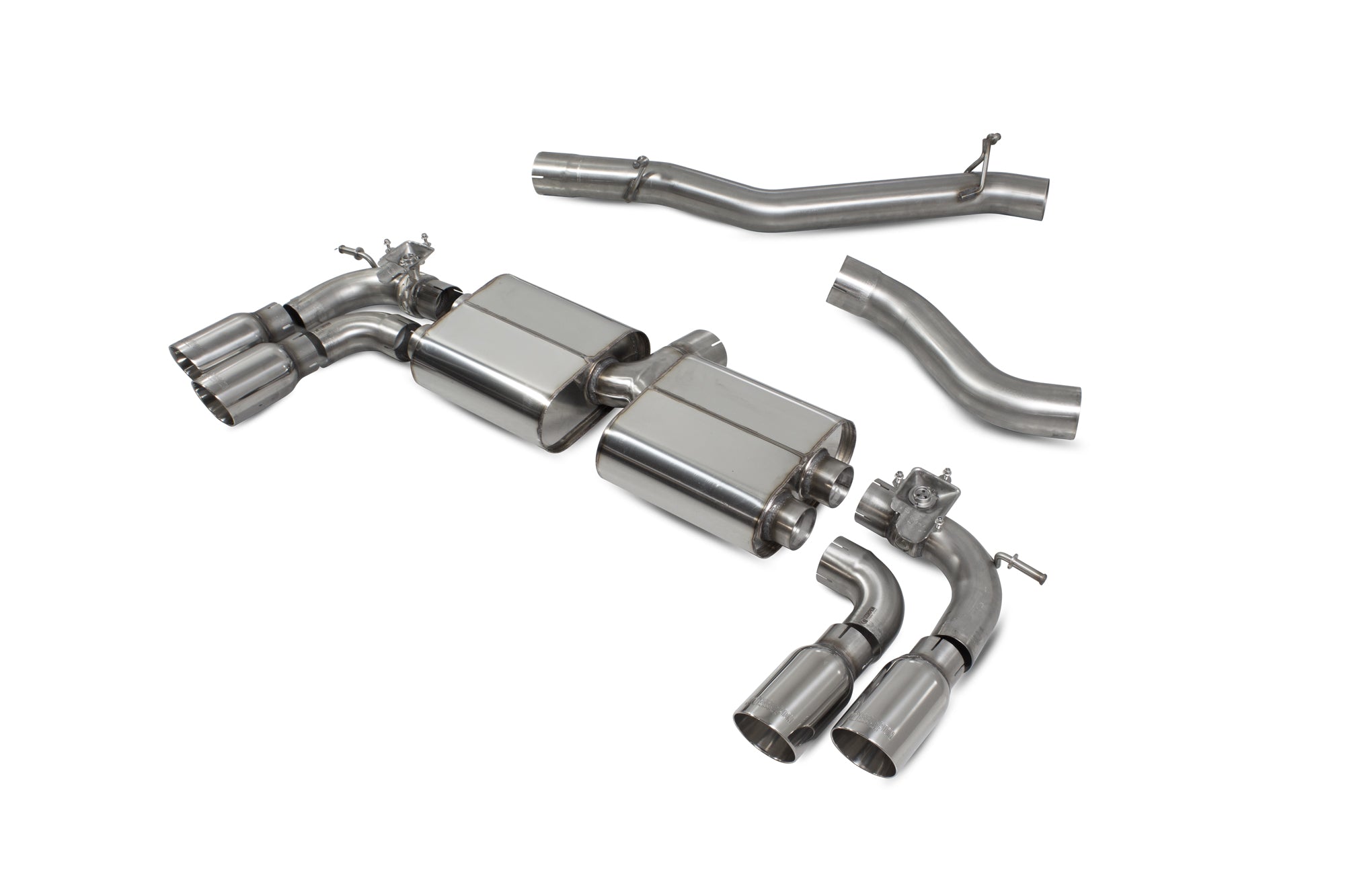 Audi S3 3-Door/Sportback 8V Non-resonated cat/gpf-back system with valves - Scorpion